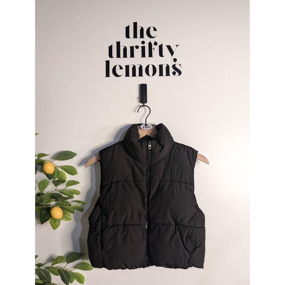H&M Black Puffer Vest Sz XXS